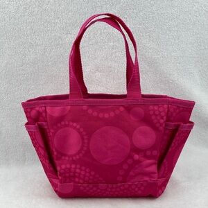 Thirty-One Vibrant Pink Geo Print Gardening/Crafters Mini Tote Bag 10” x 8”